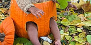 Josiah is registered to the contest to win money with this photo: baby, child, pumpkin, autumn, fall_leaves, forest, hoodie, cute, outdoor, nature, hand, leaf, seasonal, orange, playful, sitting, costume, tree, fall, cozy