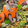 baby, child, pumpkin, autumn, fall_leaves, forest, hoodie, cute, outdoor, nature, hand, leaf, seasonal, orange, playful, sitting, costume, tree, fall, cozy
