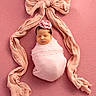 Olivia joined the competition — help win amazing prizes! newborn, baby, pink, blanket, flower, headband, sleeping, wrapped, fabric, bow, soft, cute, portrait, infant, child, peaceful, studio, texture, wrapped_baby, adorable