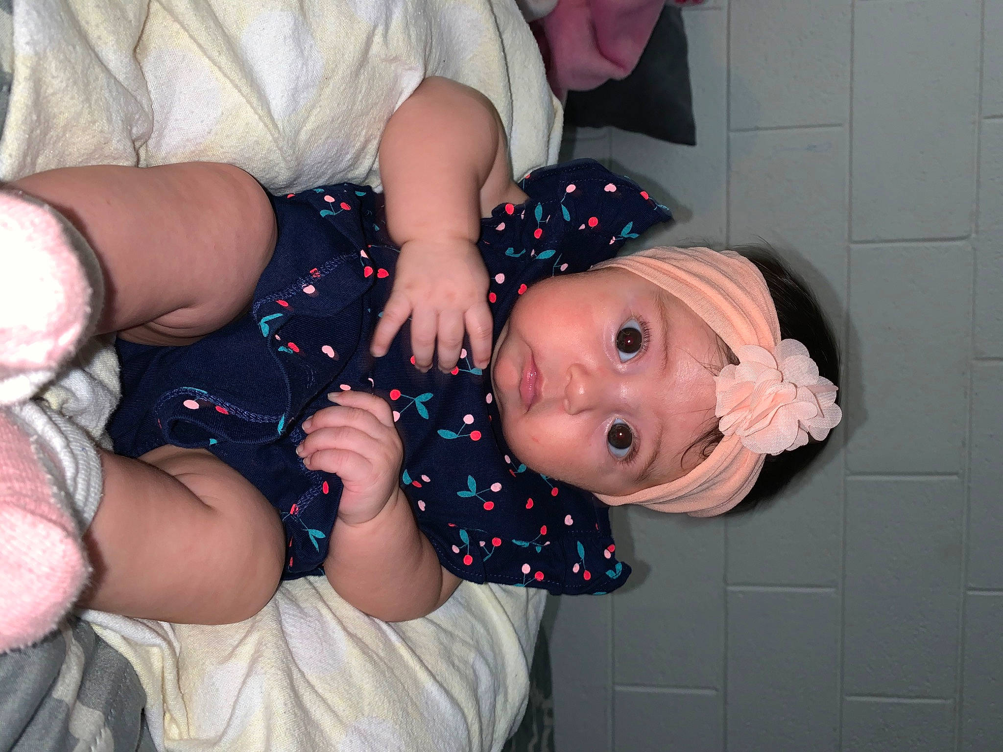 Lorraine is registered to the contest to win money with this photo: baby, cheek, child, headwear, person, toddler