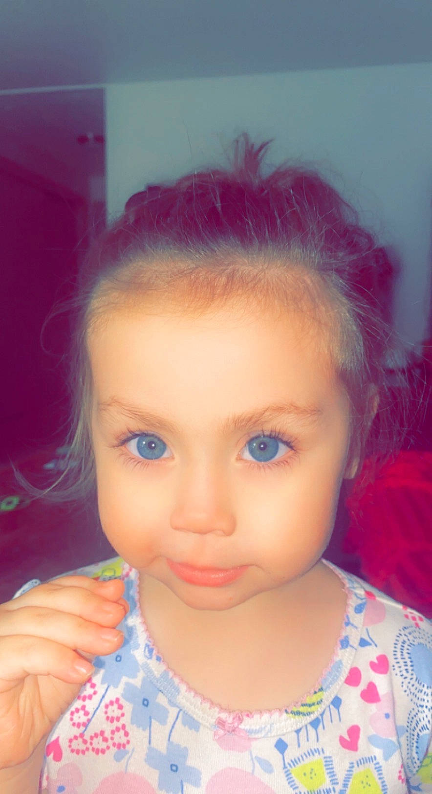 Nevaeh is registered to the contest to win money with this photo: baby_toddler_clothing, cheek, chin, ear, eyebrow, eyelash, face, forehead, fun, gesture, hairstyle, happy, iris, lip, mouth, neck, nose, person, pink, skin