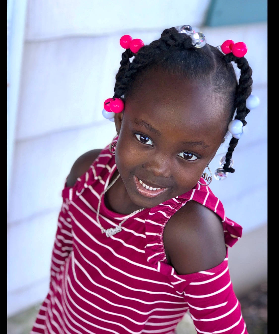 Miranda joined the competition — help win amazing prizes! beauty, child, eye, fun, girl, hair, hair_accessory, hairstyle, joy, person, pink, product, skin, smile, toddler