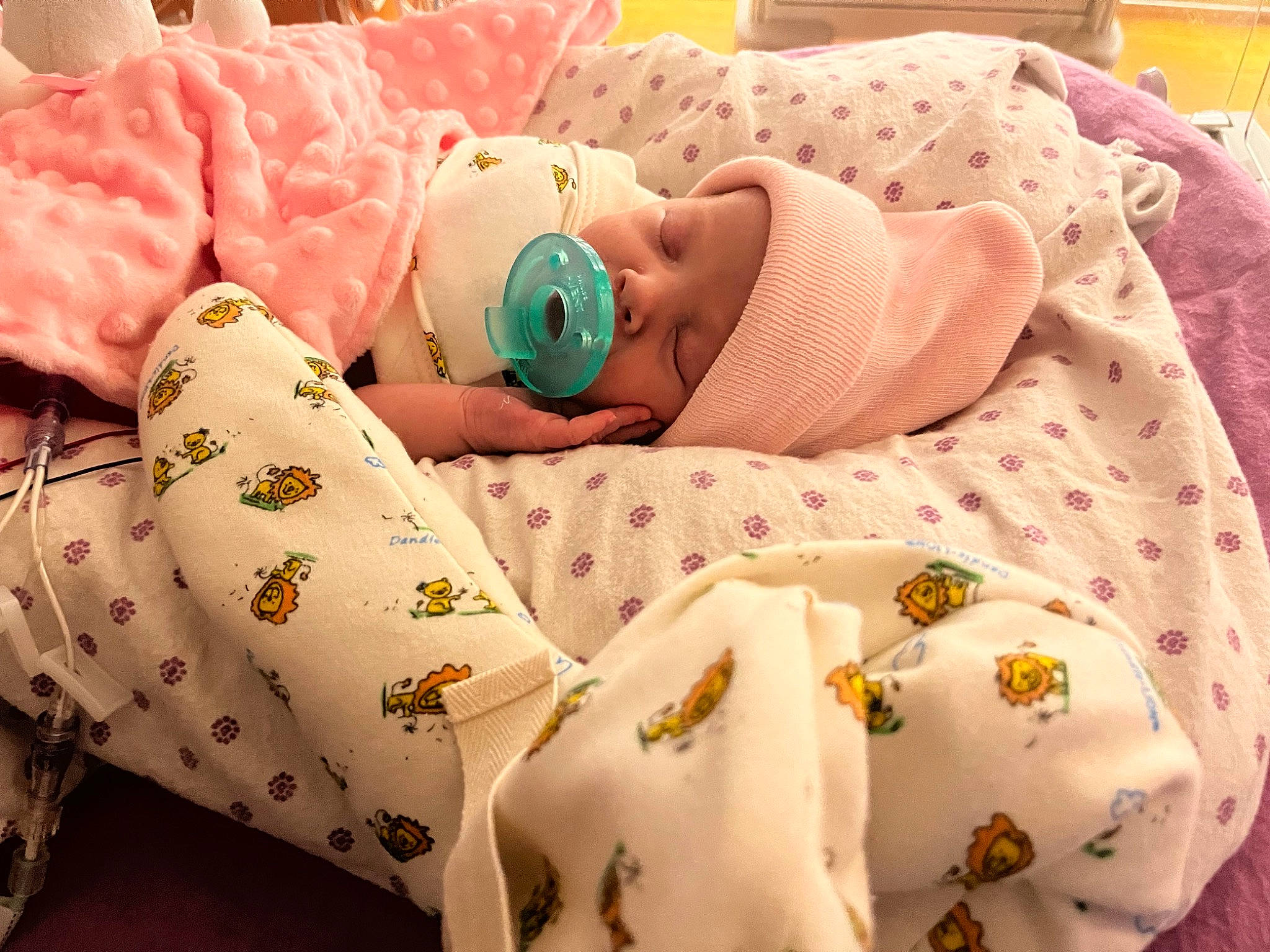 Harmony joined the competition — help win amazing prizes! baby, baby_products, baby_safety, baby_sleeping, baby_toddler_clothing, bed_sheet, bedding, bedtime, child, comfort, headwear, linens, mammal, pattern, person, pink, room, skin, sleeve, stuffed_toy