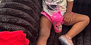 Sakura joined the competition — help win amazing prizes! child, girl, sleeping, couch, plush, minnie_mouse, shirt, pink, sippy_cup, hairbrush, red_clothing, casual, indoor, relaxed, shoes, floor, hair_bow, comfort, nap, furniture