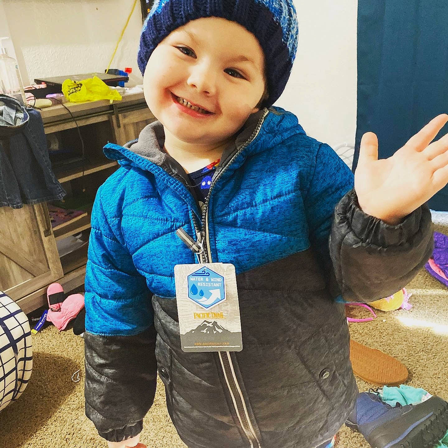 Ethan joined the competition — help win amazing prizes! child, cool, ear, finger, hand, happy, headgear, headwear, jacket, joy, outerwear, person, smile, tourism
