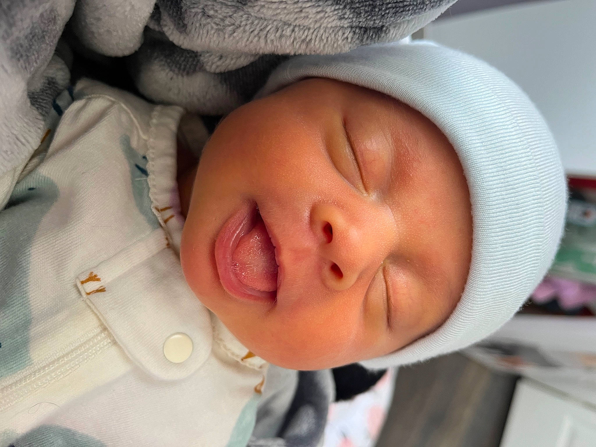 Ella joined the competition — help win amazing prizes! baby, baby_toddler_clothing, cap, cheek, child, comfort, eyebrow, face, happy, hat, headgear, headwear, iris, lip, mouth, nose, person, product, skin, sleeve