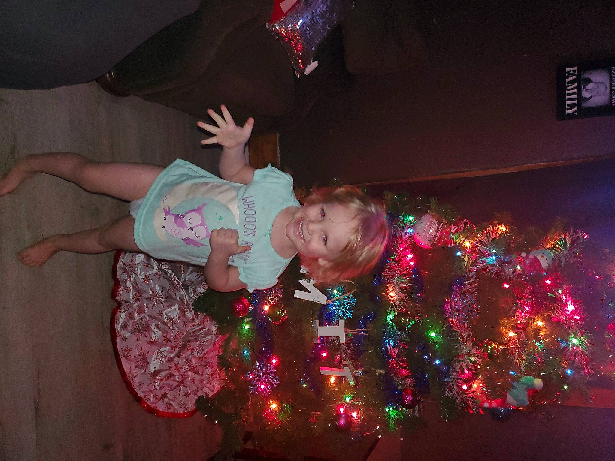 Arison joined the competition — help win amazing prizes! christmas, christmas_decoration, christmas_eve, christmas_ornament, christmas_tree, event, flash_photography, fun, happy, holiday, holiday_ornament, joy, magenta, ornament, person, pink, plant, purple, room, smile