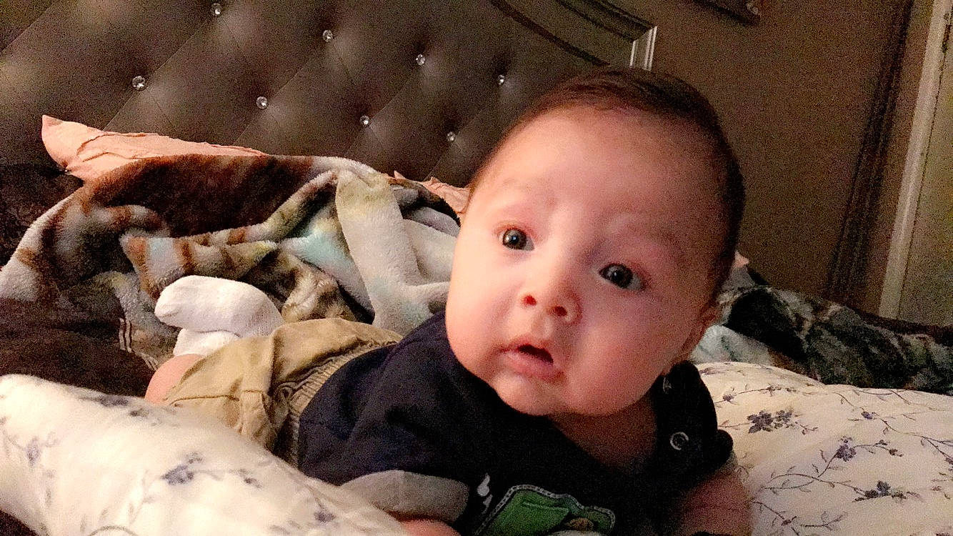 Kacen joined the competition — help win amazing prizes! baby, cheek, child, eye, face, finger, forehead, head, lip, mouth, nose, person, skin, smile, surprise, toddler