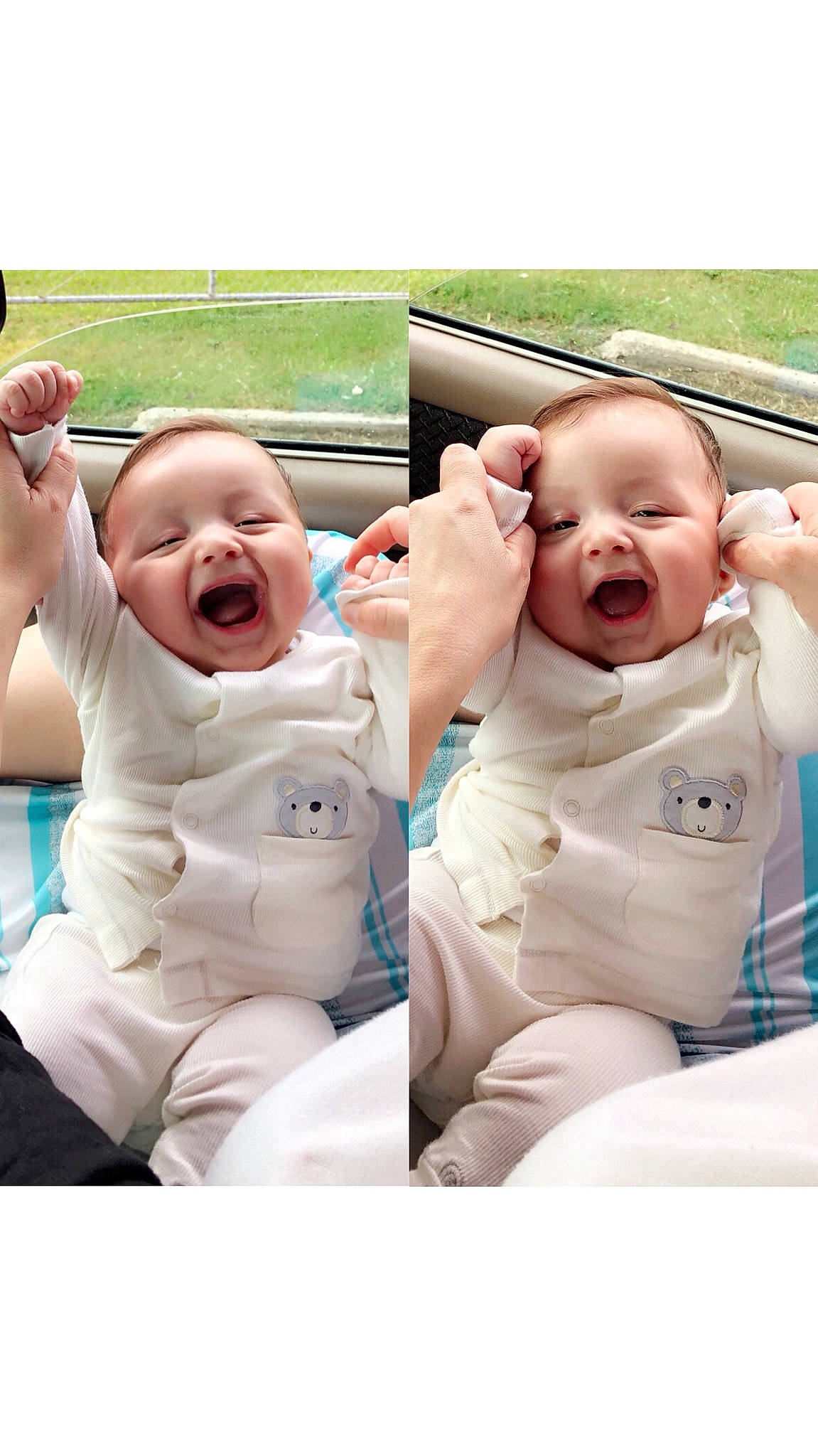 Kacen is registered to the contest to win money with this photo: baby, baby_laughing, cheek, child, ear, face, facial_expression, happy, head, headwear, laugh, people, person, photograph, photography, portrait_photography, product, skin, smile, snapshot