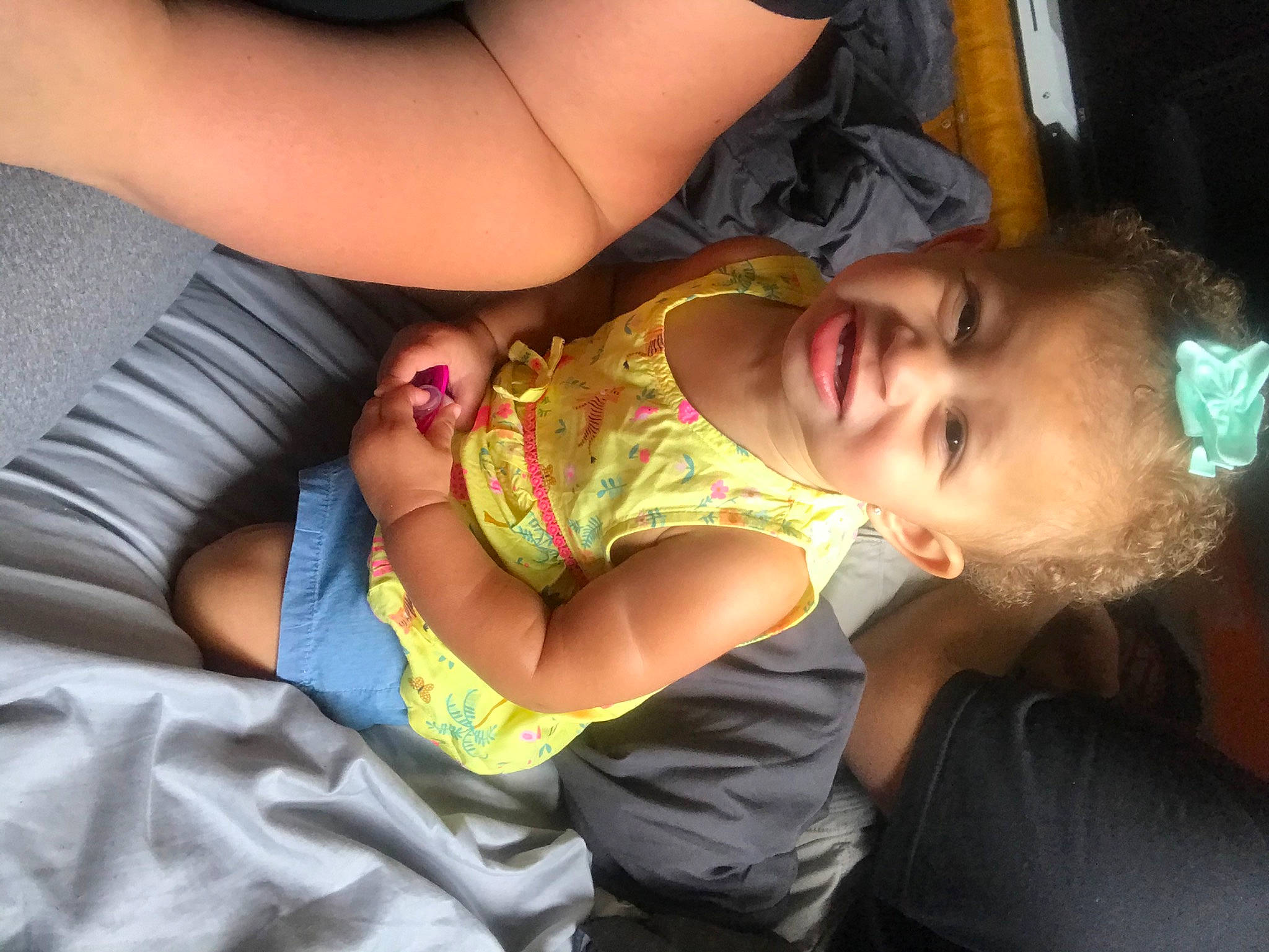 Gabby joined the competition — help win amazing prizes! arm, child, ear, finger, fun, hand, leg, mouth, nail, neck, person, sleep, toddler