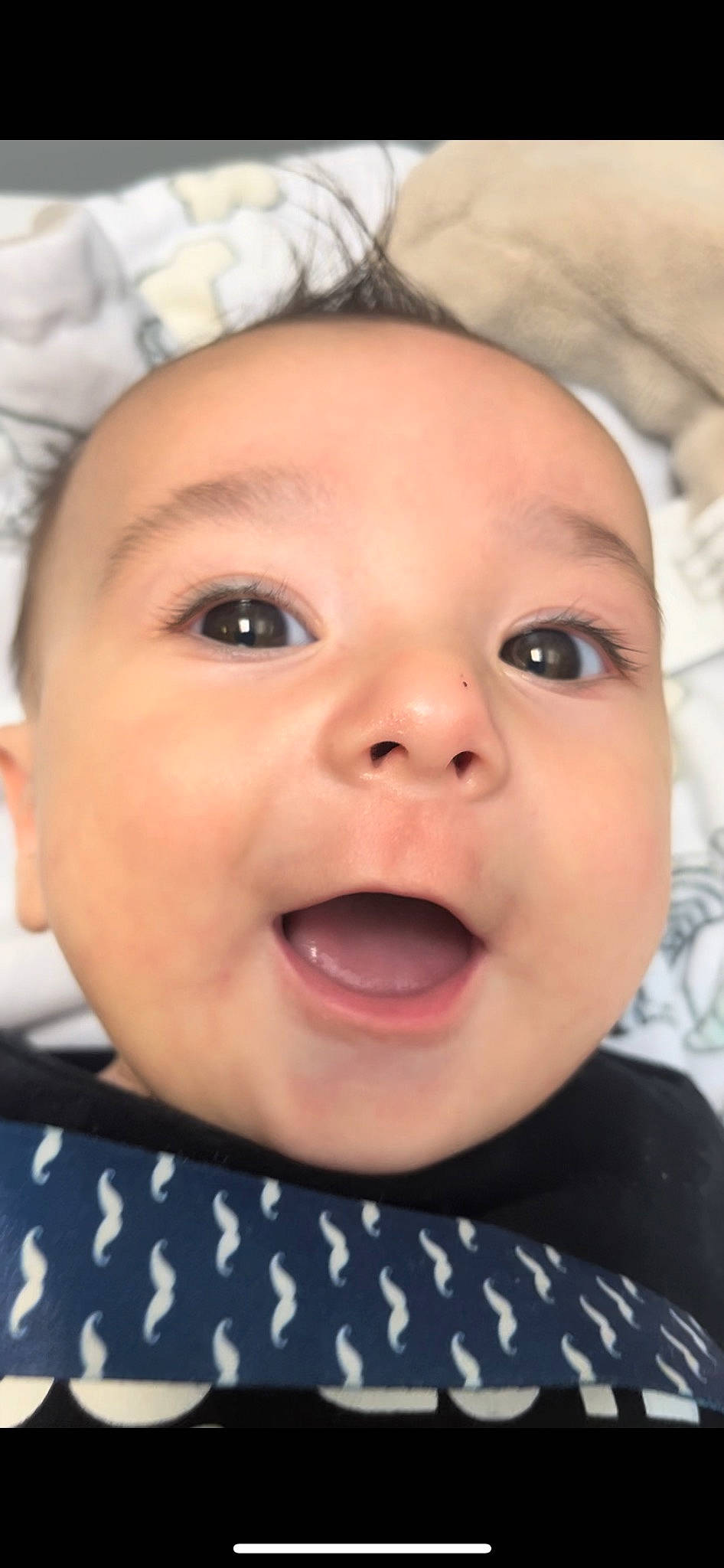 Aiden is registered to the contest to win money with this photo: baby, baby_laughing, baby_toddler_clothing, cheek, child, eyebrow, eyelash, fun, happy, iris, jaw, lip, mouth, nose, person, pink, skin, smile, toddler, tongue