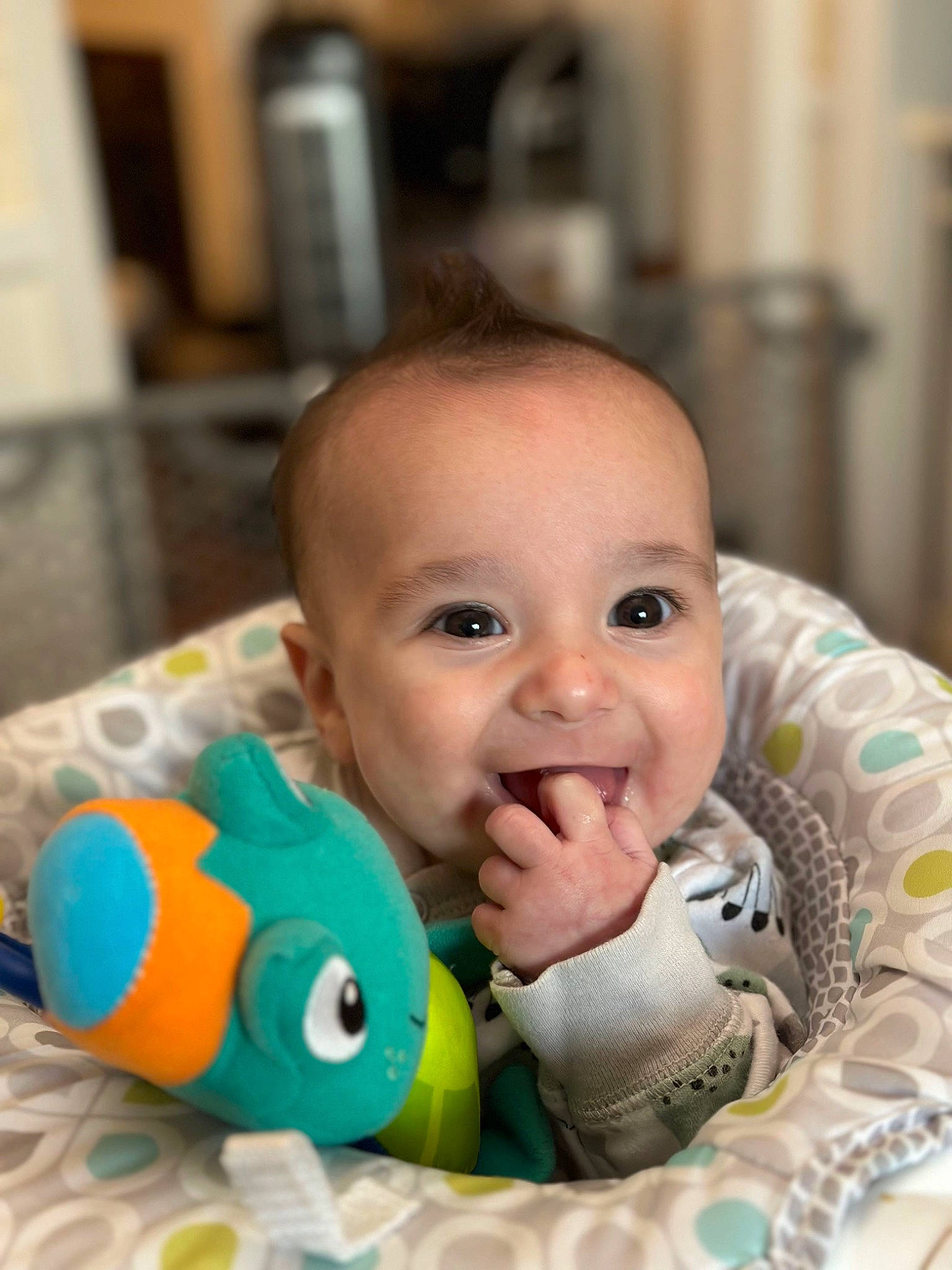 Aiden joined the competition — help win amazing prizes! baby, baby_products, baby_toddler_clothing, cheek, child, comfort, face, facial_expression, finger, happy, head, mammal, mouth, nose, people, person, product, skin, smile, toddler
