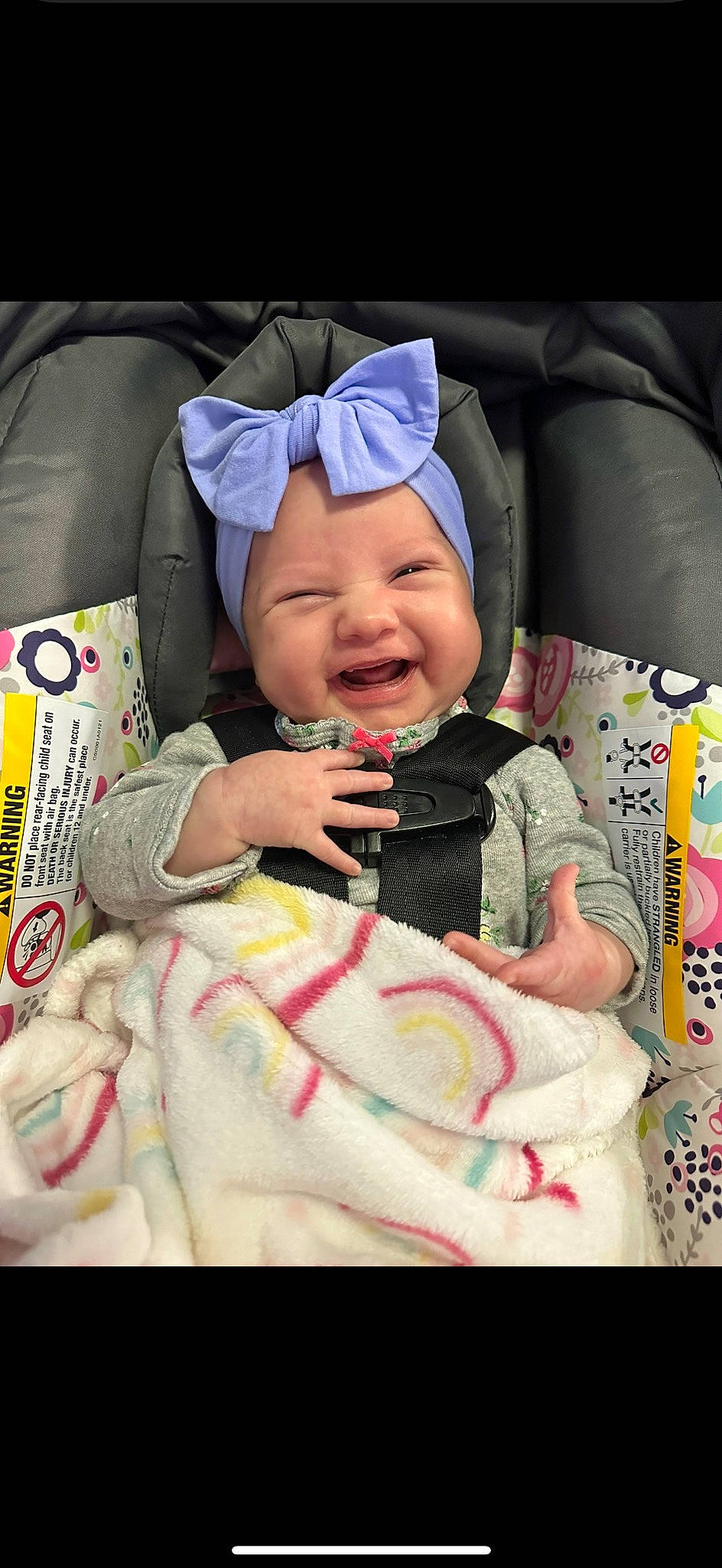 Emersyn joined the competition — help win amazing prizes! baby, baby_carriage, baby_in_car_seat, baby_products, baby_safety, baby_sleeping, baby_toddler_clothing, car_seat, cheek, child, comfort, event, fun, happy, headwear, linens, person, pink, sitting, skin