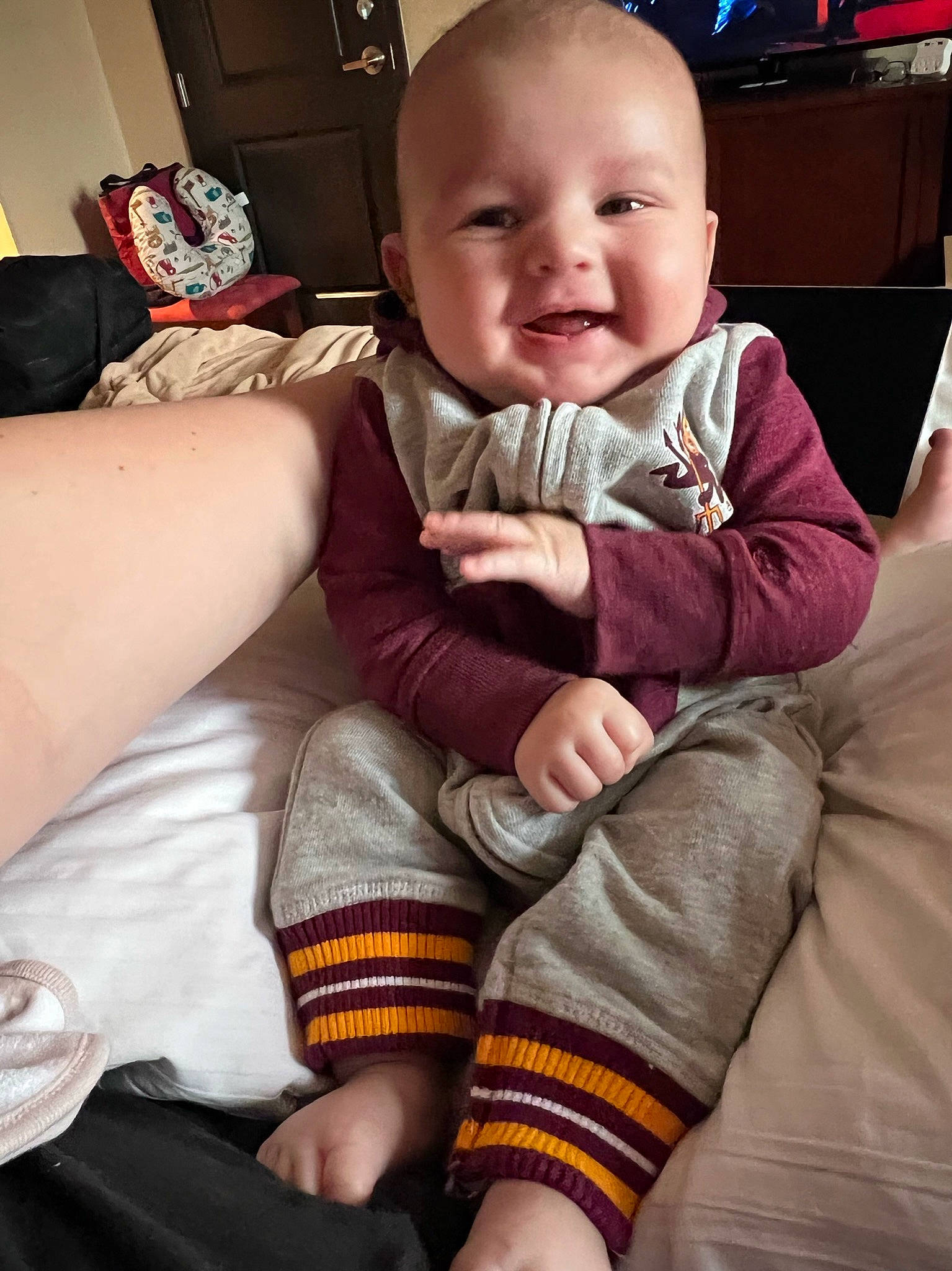 Jason joined the competition — help win amazing prizes! baby, baby_toddler_clothing, cheek, child, comfort, cool, face, finger, happy, head, knee, lap, leg, mouth, person, skin, sleeve, smile, thigh, toddler