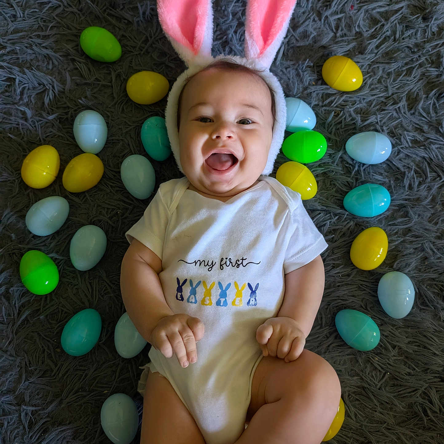Cobie is registered to the contest to win money with this photo: baby, ball, balloon, clothing, diaper, egg, face, food, happy, hat, head, medication, person, photography, pill, portrait, sphere, sport, tennis, tennisball