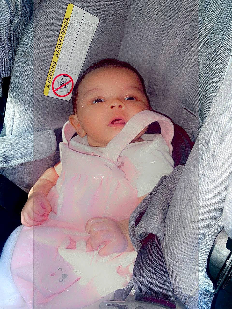 Avianna is registered to the contest to win money with this photo: baby, baby_carriage, baby_in_car_seat, baby_products, baby_safety, baby_sleeping, baby_toddler_clothing, cheek, child, comfort, finger, lap, lip, mouth, person, product, skin, sleeve, textile, thumb