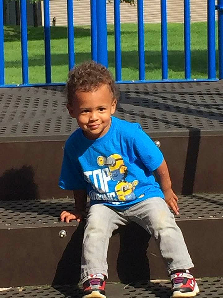 Micah is registered to the contest to win money with this photo: blue, child, electric_blue, fun, joy, person, play, playground, recreation, smile, toddler