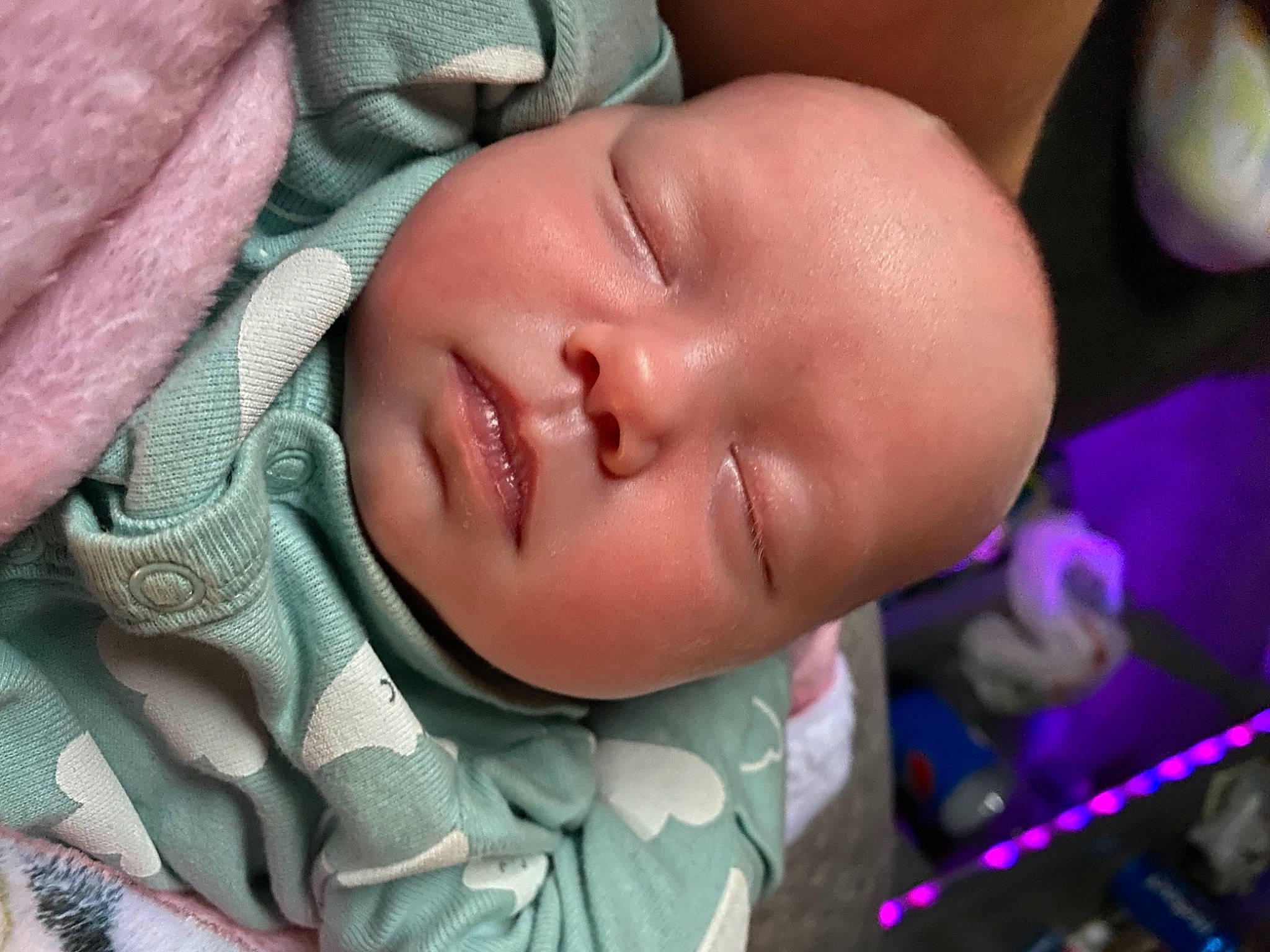 Savanna joined the competition — help win amazing prizes! baby, baby_toddler_clothing, cheek, chin, comfort, eyebrow, eyelash, forehead, head, iris, lip, mouth, neck, nose, person, pink, purple, skin, smile, textile