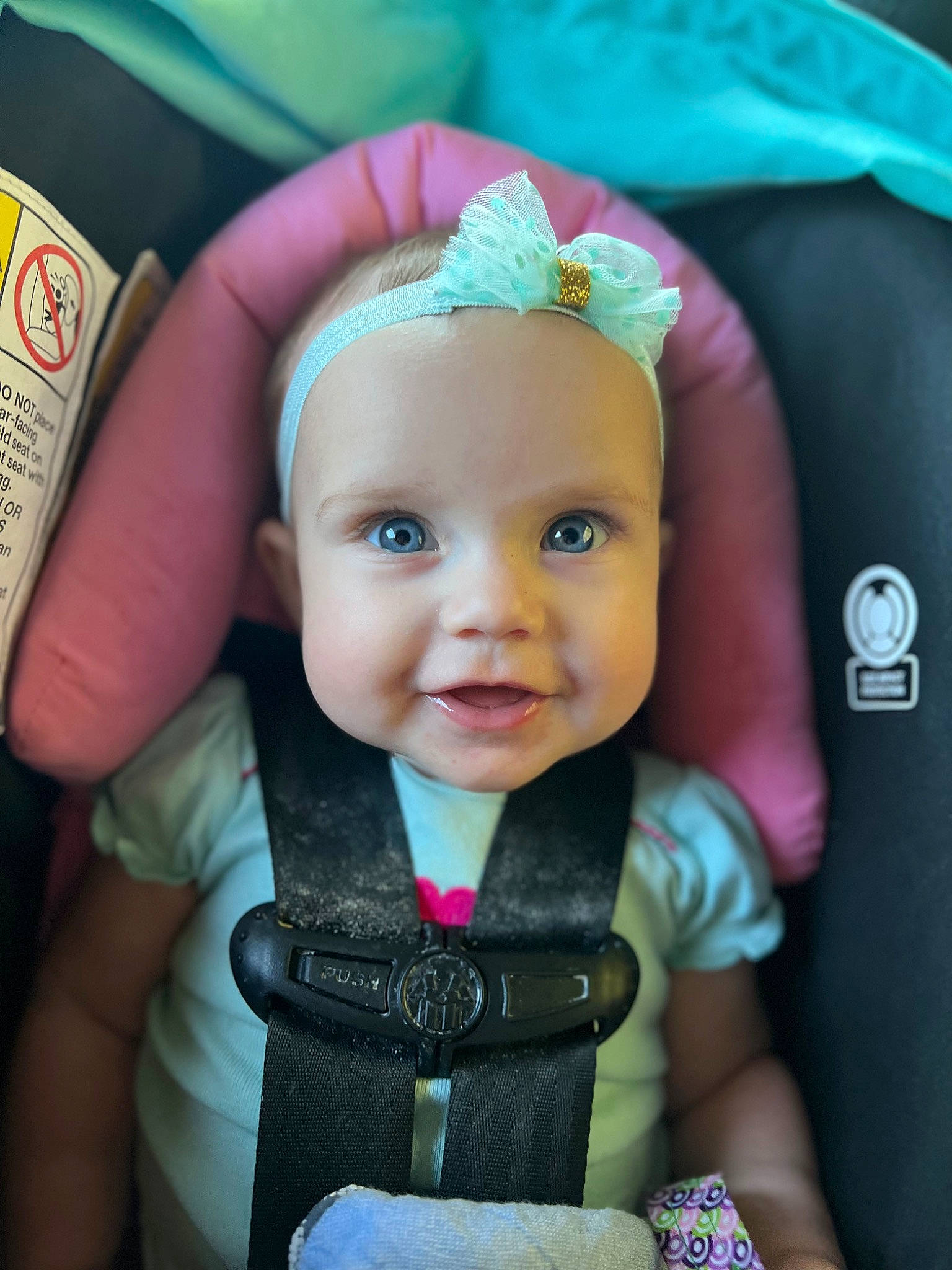 Elouise joined the competition — help win amazing prizes! baby, baby_products, baby_toddler_clothing, cap, child, cool, costume_hat, eye, eyelash, happy, headband, headgear, headpiece, headwear, jewellery, joy, magenta, person, pink, product