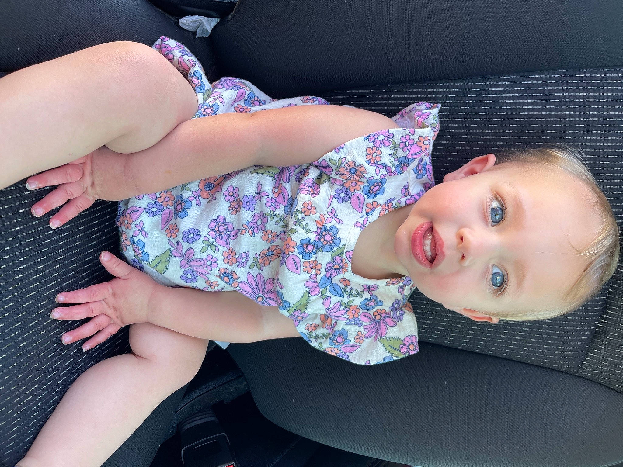 Linda joined the competition — help win amazing prizes! comfort, cool, elbow, facial_expression, finger, head, human_body, joint, knee, lap, leg, lip, mouth, neck, person, pink, skin, smile, textile, thigh