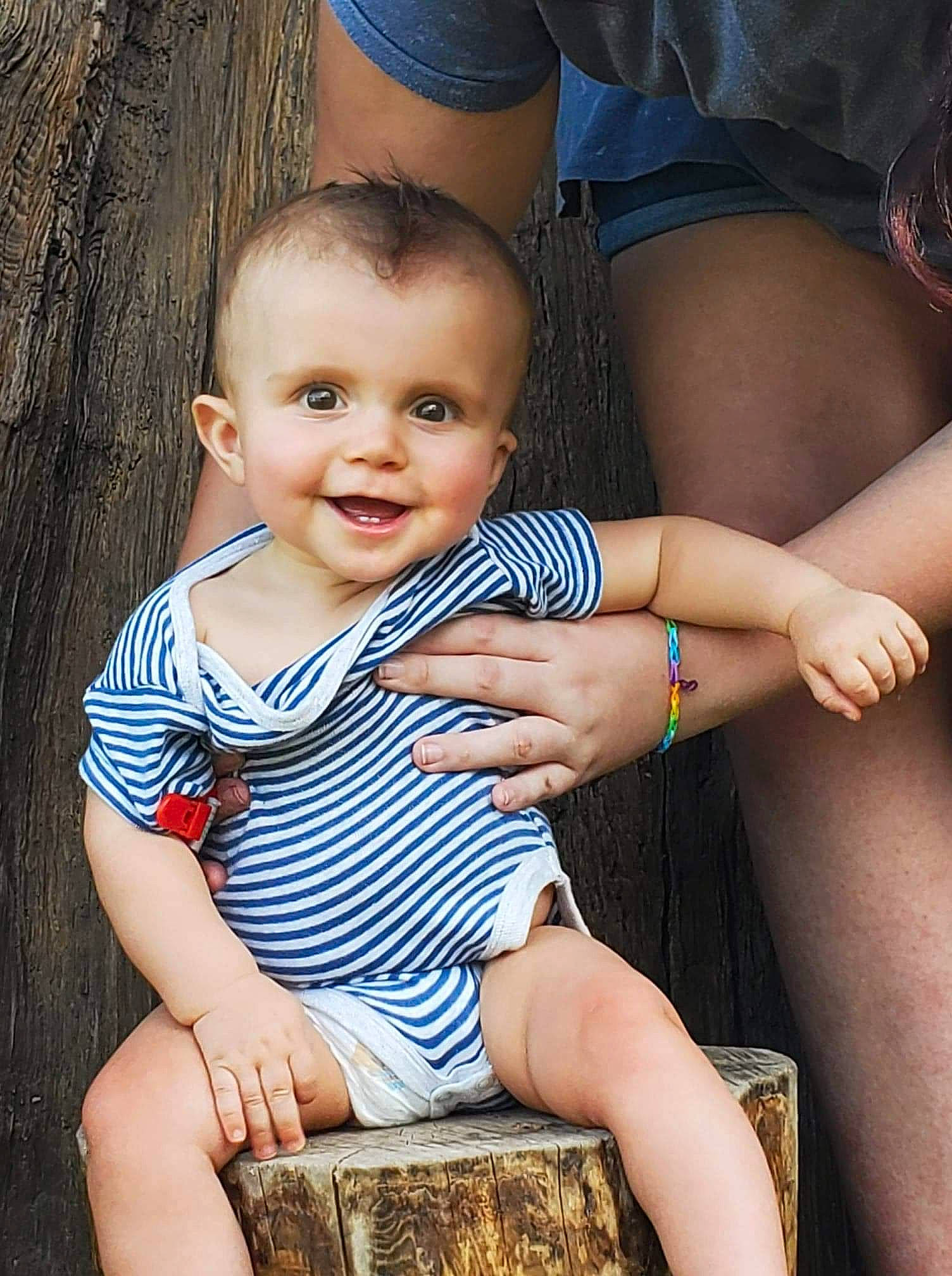 Cale joined the competition — help win amazing prizes! baby_toddler_clothing, blue, cool, eye, finger, flash_photography, fun, gesture, grass, happy, head, human_leg, iris, joy, leisure, person, plant, skin, smile, thigh