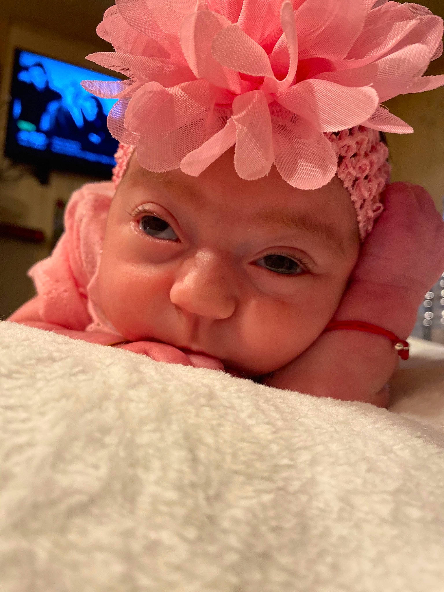 Kahleena joined the competition — help win amazing prizes! baby, baby_sleeping, baby_toddler_clothing, cap, child, chin, comfort, eyebrow, eyelash, facial_expression, happy, headband, headpiece, headwear, lip, nose, person, petal, pink, skin