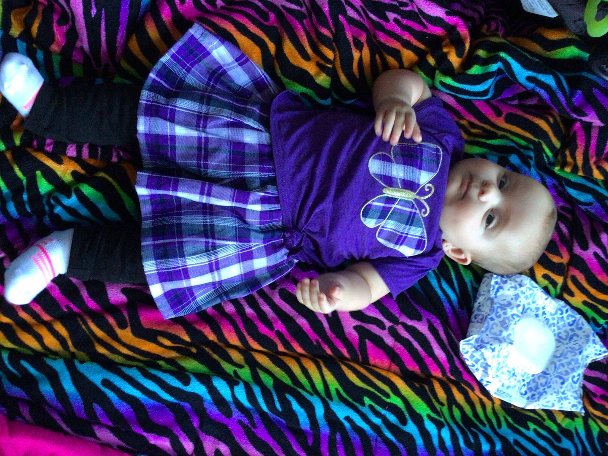 Delaney Sanborn joined the competition — help win amazing prizes! art, cool, electric_blue, entertainment, event, eye, fashion, fun, hand, head, light, magenta, pattern, person, pink, plaid, purple, t_shirt, textile, toddler