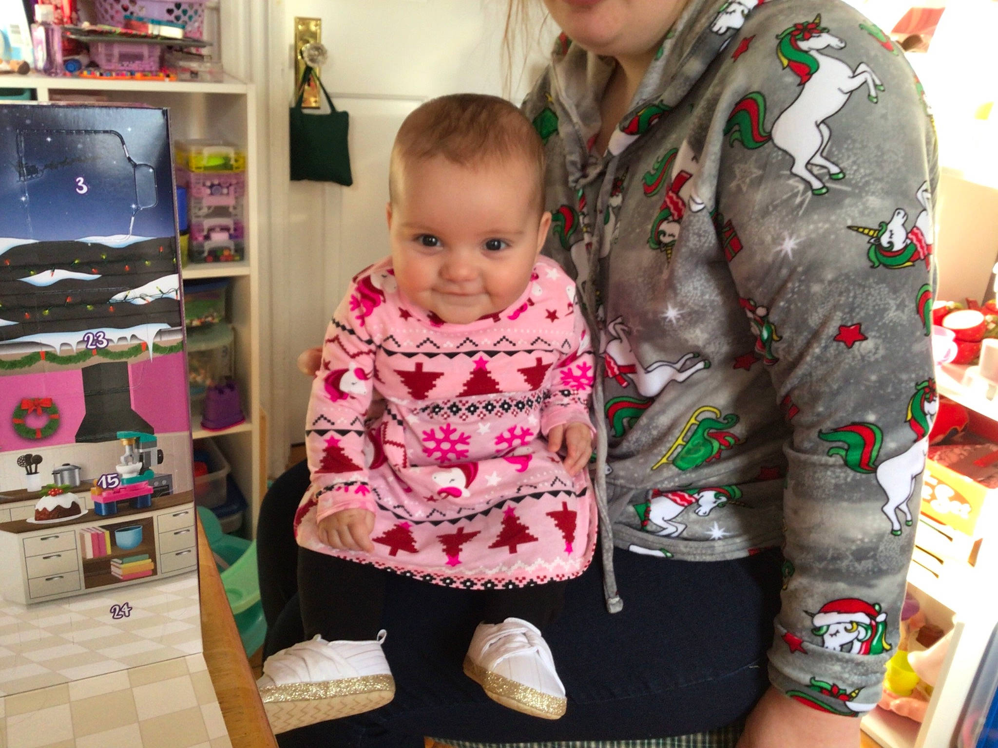 Delaney Sanborn joined the competition — help win amazing prizes! baby, baby_toddler_clothing, bag, child, event, fun, hat, holiday, outerwear, pattern, person, photograph, play, product, retail, room, shelf, shelving, sleeve, snapshot