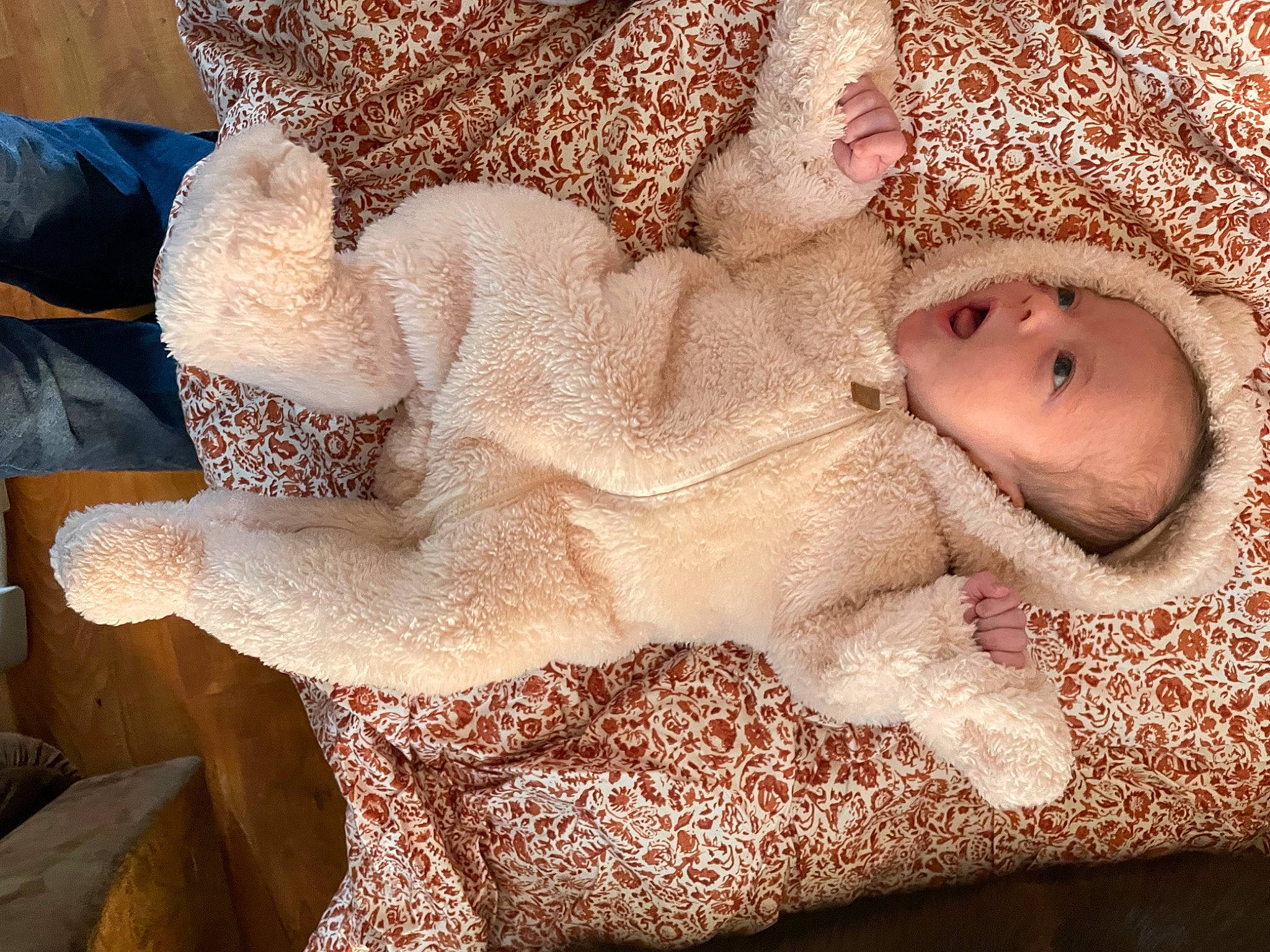 Emerson is registered to the contest to win money with this photo: crochet, doll, eye, fashion_accessory, fawn, fur, hair_accessory, head, human_body, knit_cap, linens, pattern, peach, person, plush, stuffed_toy, textile, thread, toy, wool