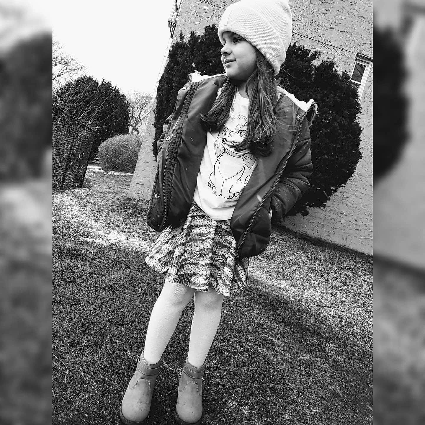 Jocelyn joined the competition — help win amazing prizes! black, black_and_white, cap, flash_photography, grass, happy, headgear, human, joy, knee, outerwear, people_in_nature, person, plant, standing, street_fashion, style, tartan, textile, tree