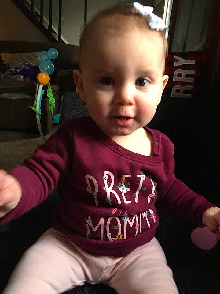 Kynzlee joined the competition — help win amazing prizes! arm, baby_toddler_clothing, black, cheek, cool, face, finger, fun, happy, head, light, mammal, organ, person, pink, product, skin, sleeve, t_shirt, thumb