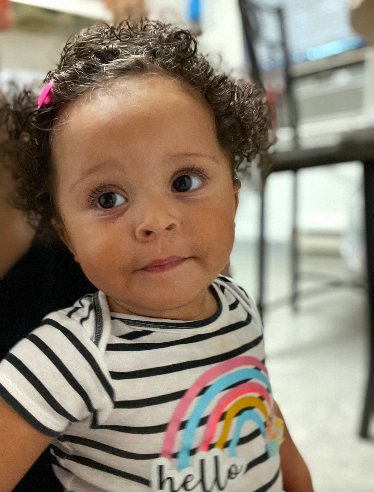 Khaniya is registered to the contest to win money with this photo: baby_toddler_clothing, black_hair, cheek, chin, cool, ear, eye, eyebrow, eyelash, face, forehead, fun, hair, happy, iris, lip, nose, person, skin, sleeve