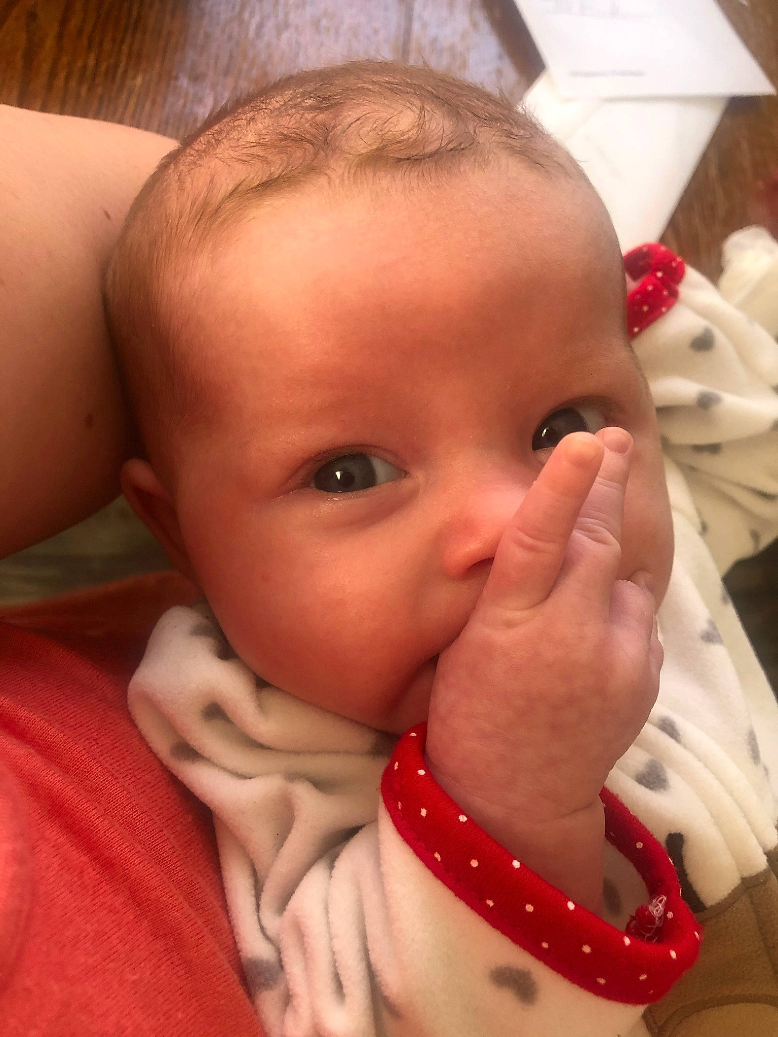 Brynnlee joined the competition — help win amazing prizes! baby, cheek, child, chin, close_up, eye, eyebrow, face, finger, forehead, hand, head, lip, mouth, neck, nose, organ, person, skin, thumb