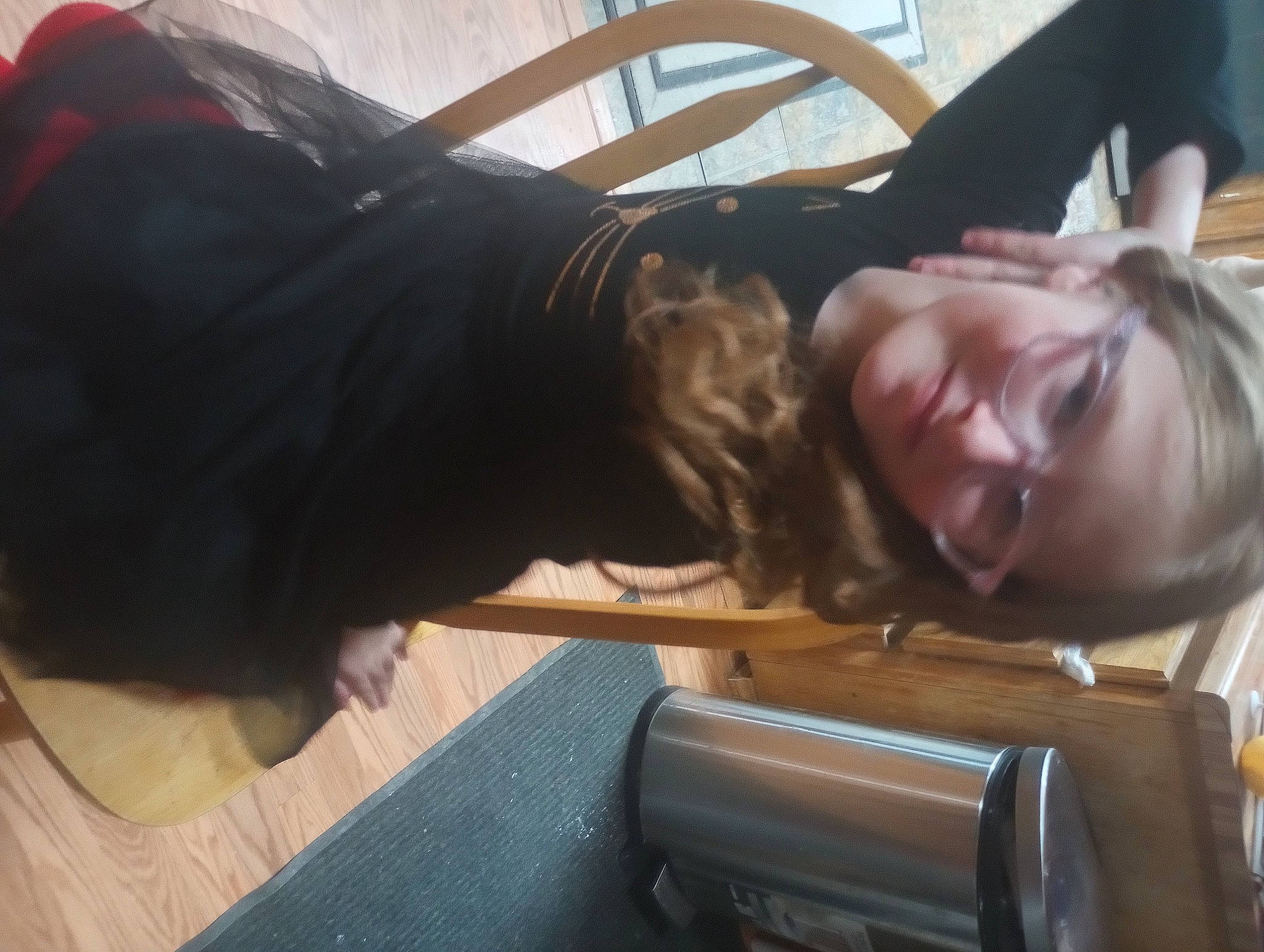 Jayzlynn is registered to the contest to win money with this photo: child, comfort, drinking, ear, fun, fur, hair_coloring, long_hair, person, sitting, sporting_group, tree, wood