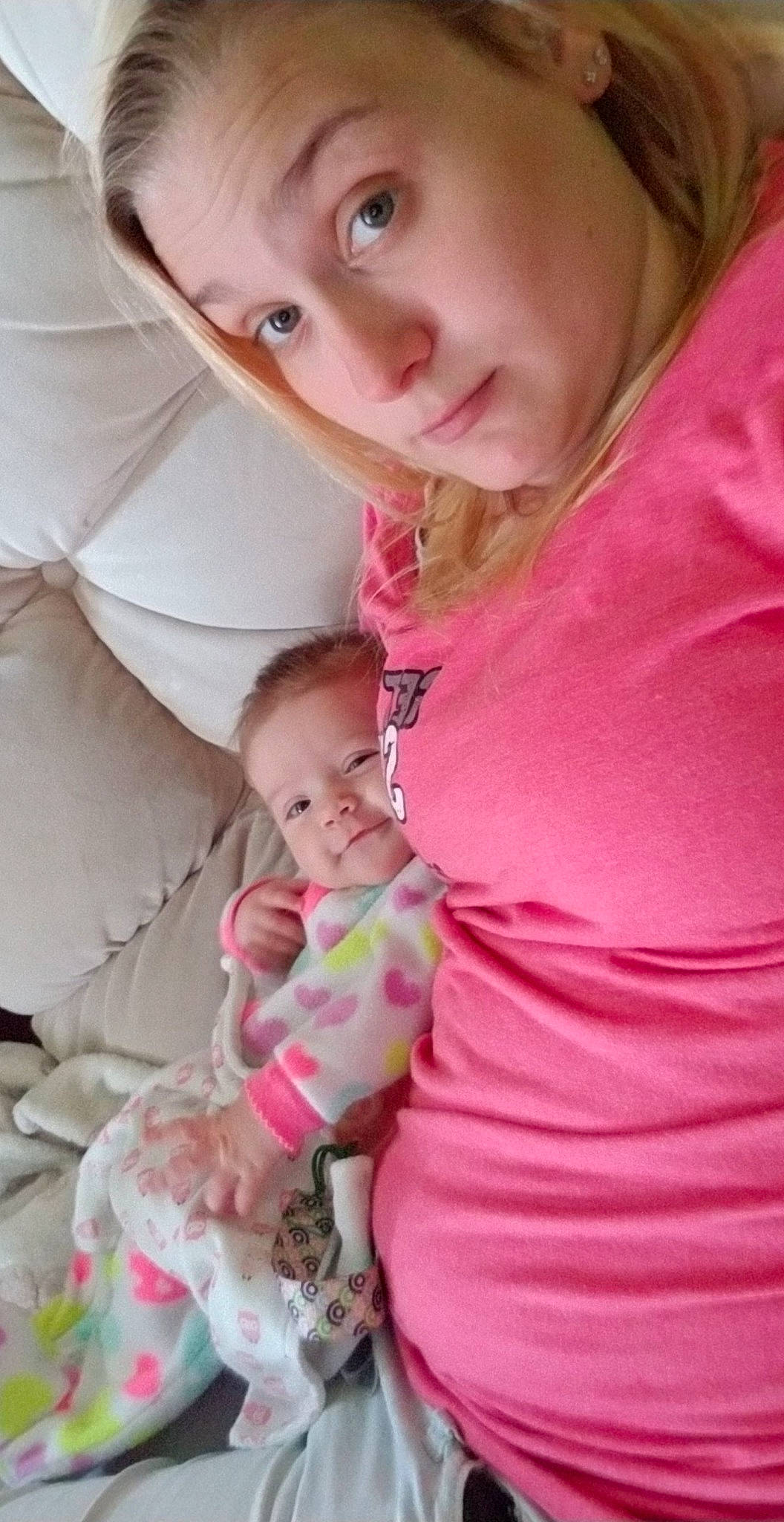 Carlee is registered to the contest to win money with this photo: baby, cheek, child, daughter, mother, person, pink, skin, smile, toddler