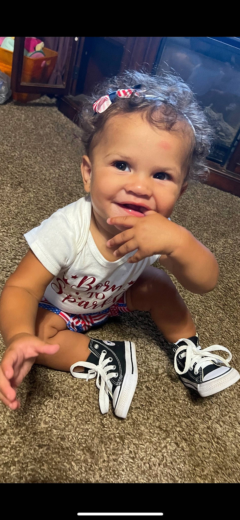 Imberlynn joined the competition — help win amazing prizes! baby, baby_toddler_clothing, beauty, blue, child, cool, face, fun, grass, hairstyle, happy, joy, people, person, plant, shoe, smile, snapshot, sneakers, summer