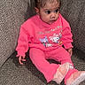 Jazara joined the competition — help win amazing prizes! toddler, child, pink_clothing, hello_kitty, pigtails, ribbons, slippers, sitting, couch, indoor, curious_expression, fuzzy, cozy, portrait, person, cute, baby, fashion, textile, home