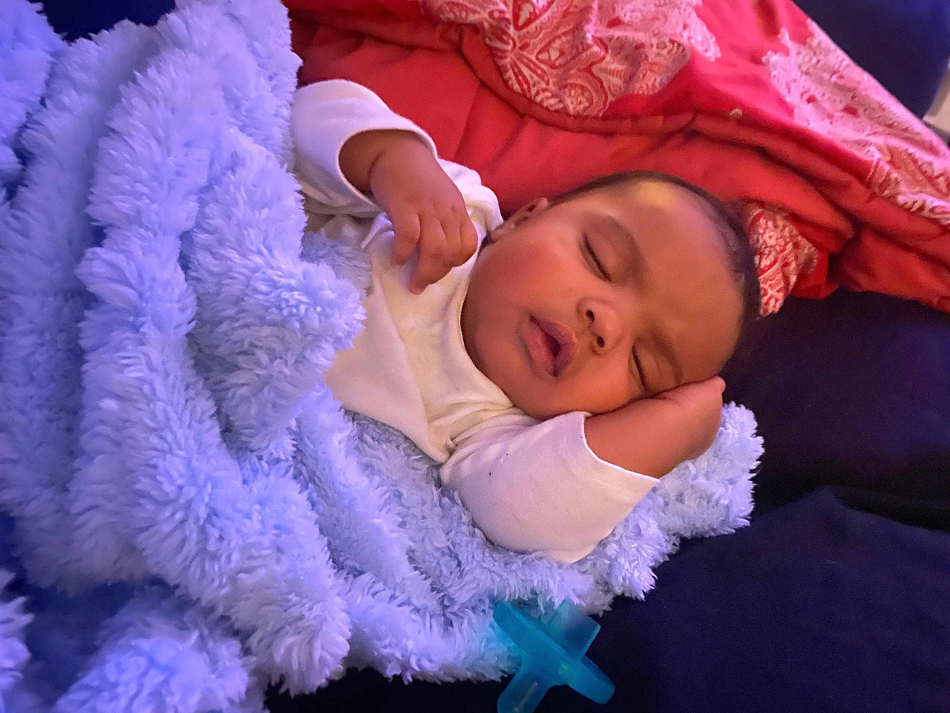 Zaedyn is registered to the contest to win money with this photo: baby, sleeping, blanket, pacifier, infant, cozy, child, cute, resting, soft, warm, face, hand, indoors, bedtime, peaceful, toddler, comfort, clothing, head