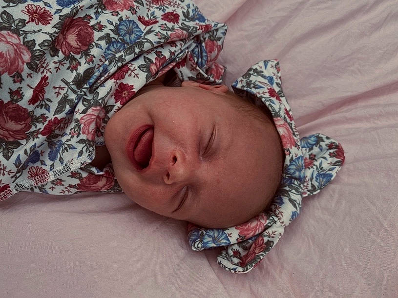 Brynnlee is registered to the contest to win money with this photo: baby, bedtime, cheek, child, ear, hair_accessory, head, headgear, lip, nose, person, skin, sleep, smile, toddler
