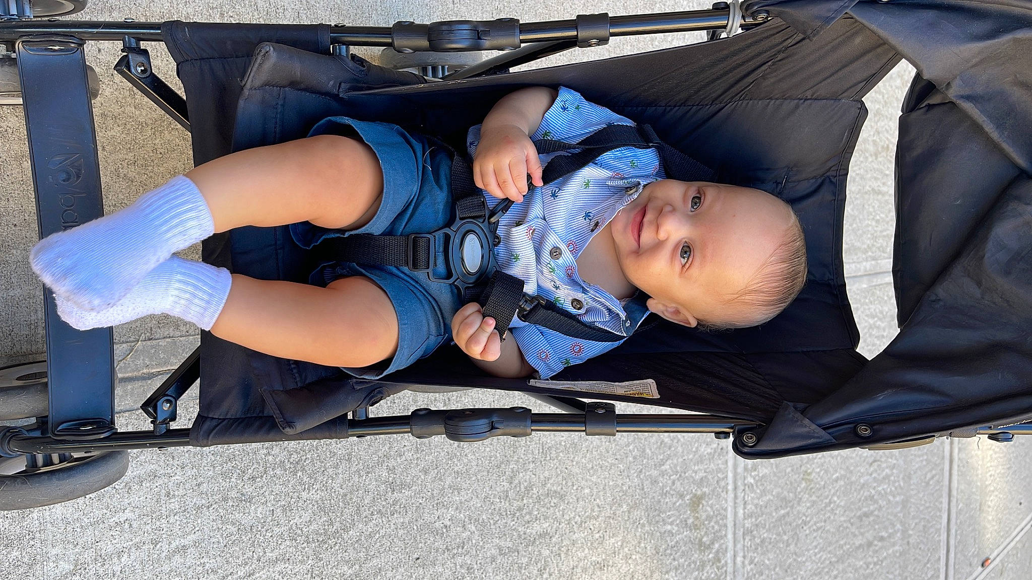 Jayden joined the competition — help win amazing prizes! baby, baby_carriage, baby_products, baby_toddler_clothing, child, comfort, electric_blue, foot, fun, human_leg, joy, knee, lap, leisure, person, shorts, sitting, smile, sock, thigh