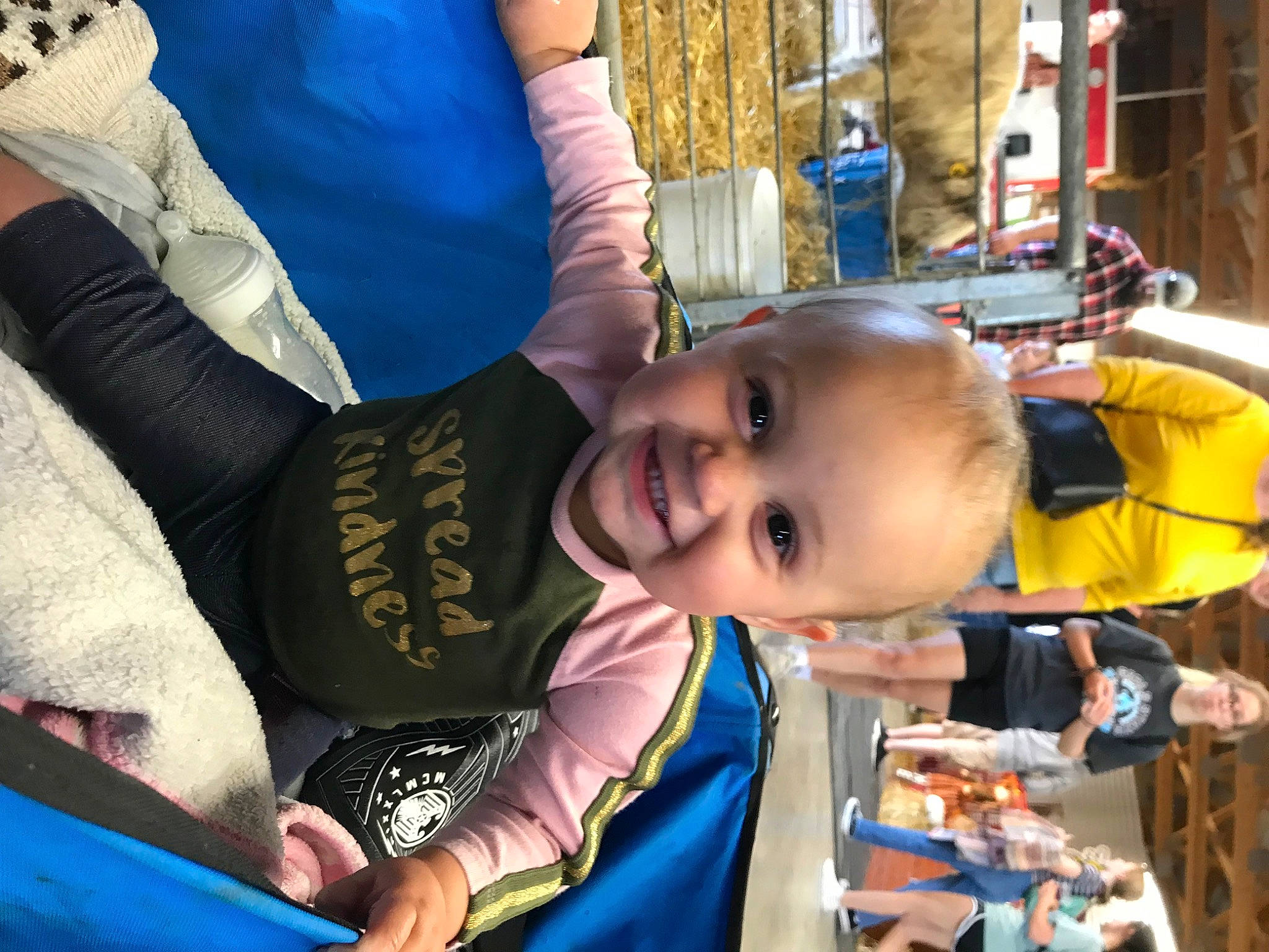 Marleigh joined the competition — help win amazing prizes! arm, baby, baby_products, blue, blurred, child, event, fun, happy, joy, leisure, people, person, play, product, recreation, room, sitting, smile, t_shirt