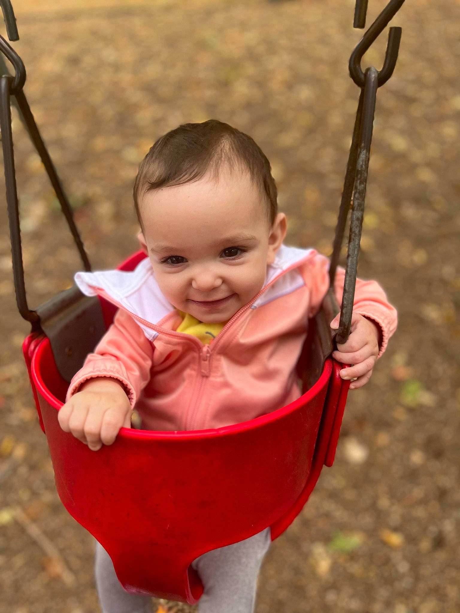 Ivy joined the competition — help win amazing prizes! baby, baby_toddler_clothing, cheek, chin, eye, facial_expression, fun, grass, hairstyle, hand, happy, human, joy, leaf, leisure, outdoor_play_equipment, person, skin, smile, standing