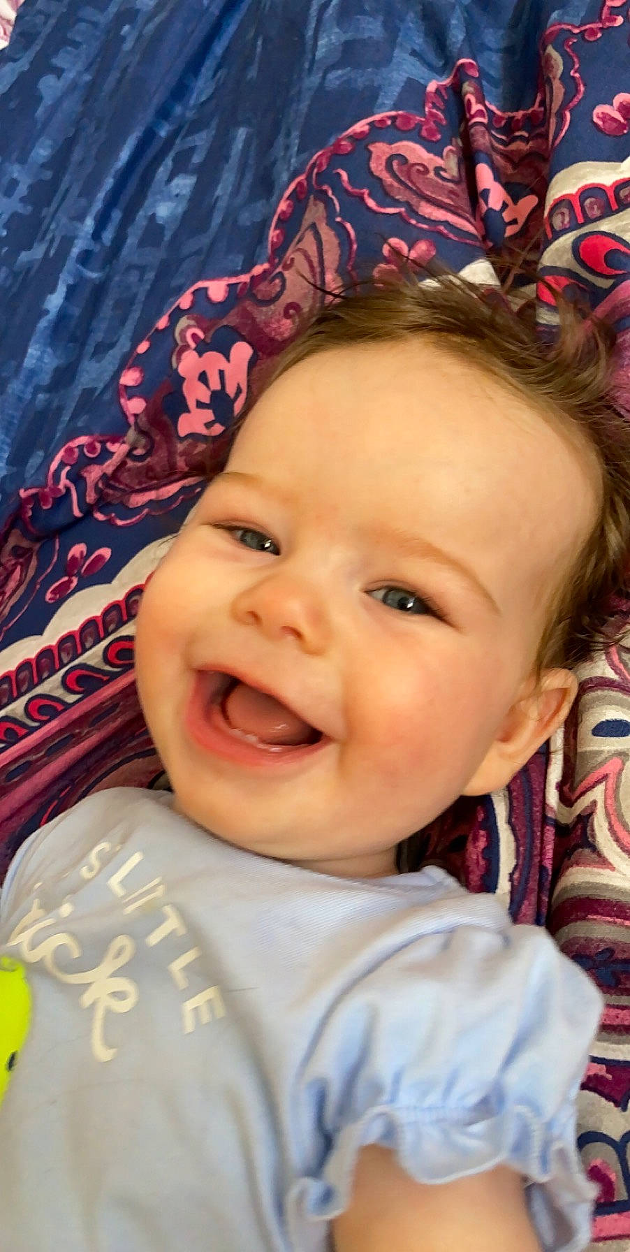 Alessandra joined the competition — help win amazing prizes! baby, baby_laughing, cheek, child, chin, face, facial_expression, forehead, fun, happy, head, headgear, iris, joy, laugh, lip, mouth, nose, person, skin