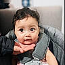 Fiorella is registered to the contest to win money with this photo: baby, baby_girl, bracelet, car_seat, child, close_up, curly_hair, cute, hand, indoor, infant, looking, person, pink_clothing, portrait, seat_belt, soft_light, straps, wide_eyes, young_child