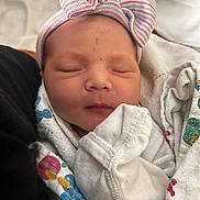 Lexani joined the competition — help win amazing prizes! newborn, baby, infant, sleeping, blanket, headband, bow, cute, wrapped, soft, peaceful, closeup, face, skin, clothing, indoors, person, resting, adorable, tiny