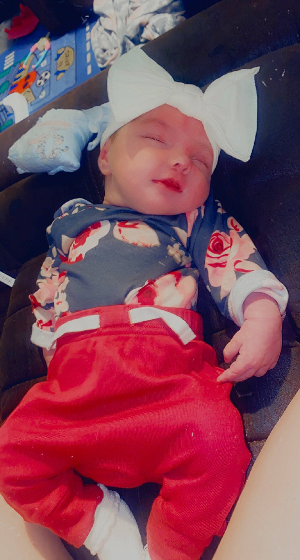 Kathryn is registered to the contest to win money with this photo: baby, baby_products, baby_toddler_clothing, cap, cheek, child, comfort, cool, eye, happy, hat, head, headgear, pattern, person, pink, skin, sleeve, smile, t_shirt