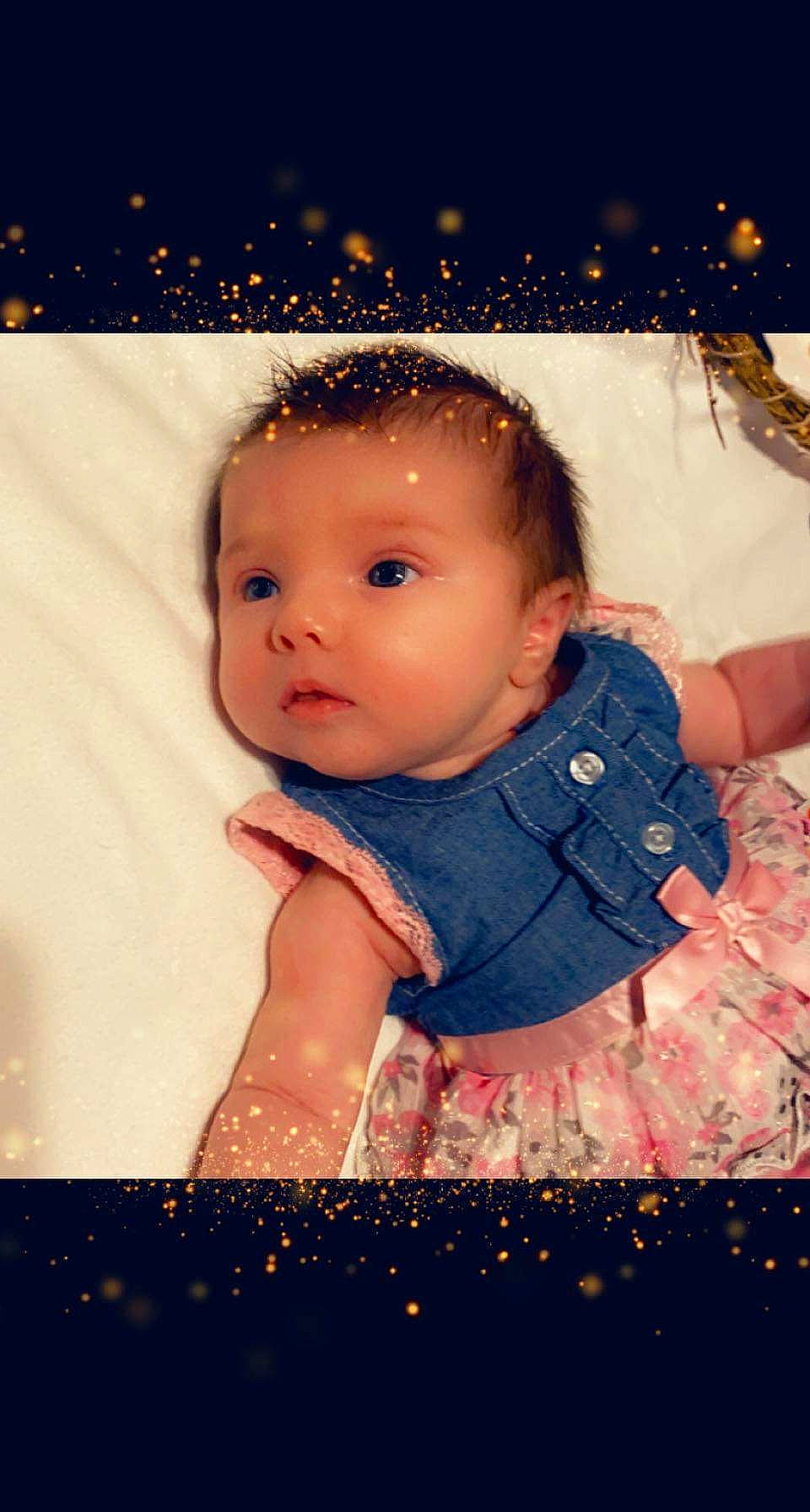 Kathryn is registered to the contest to win money with this photo: baby, baby_toddler_clothing, beauty, cheek, child, darkness, eye, flash_photography, fun, happy, human, pattern, person, portrait_photography, sitting, sleeve, space, toddler