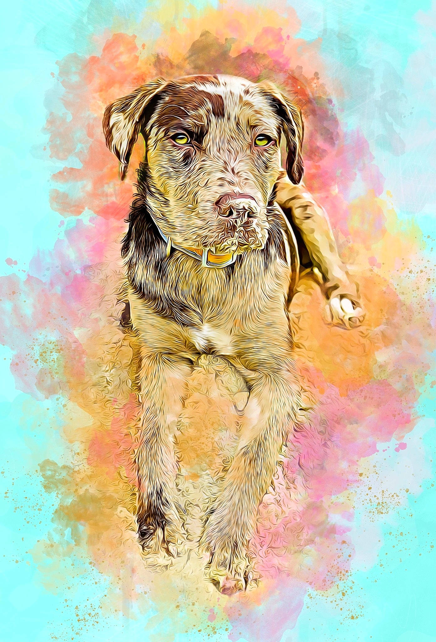 Wicked joined the competition — help win amazing prizes! art, canidae, carnivore, companion_dog, dog, dog_breed, drawing, fawn, gun_dog, illustration, liver, paint, painting, snout, sporting_group, visual_arts, watercolor_paint, wildlife, working_animal, working_dog