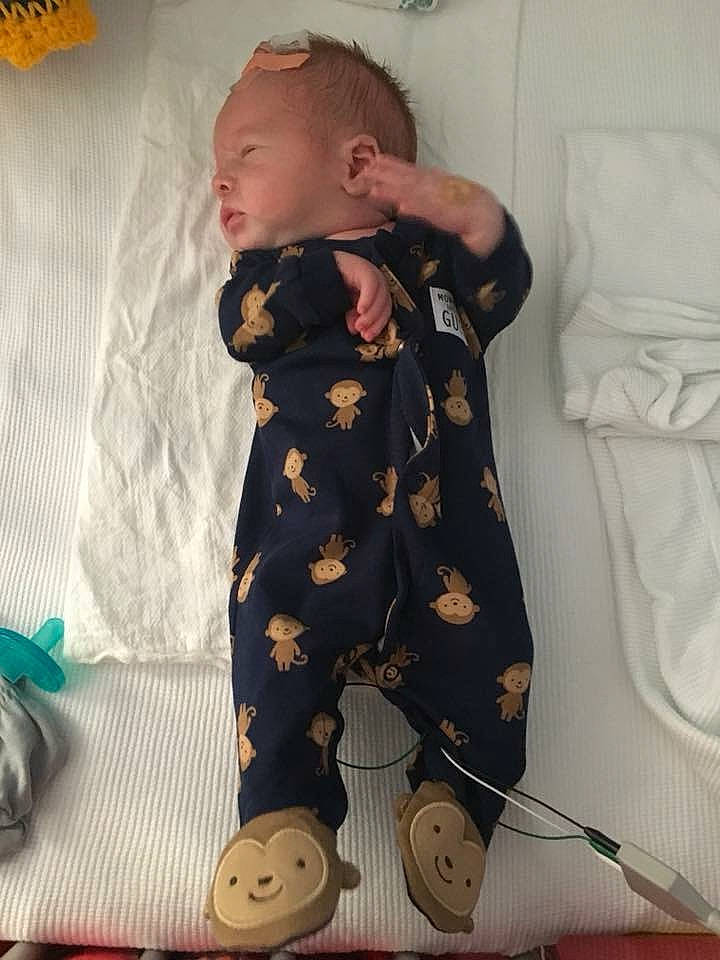 Michael Jr. joined the competition — help win amazing prizes! arm, baby, camouflage, child, person, sleep, toddler