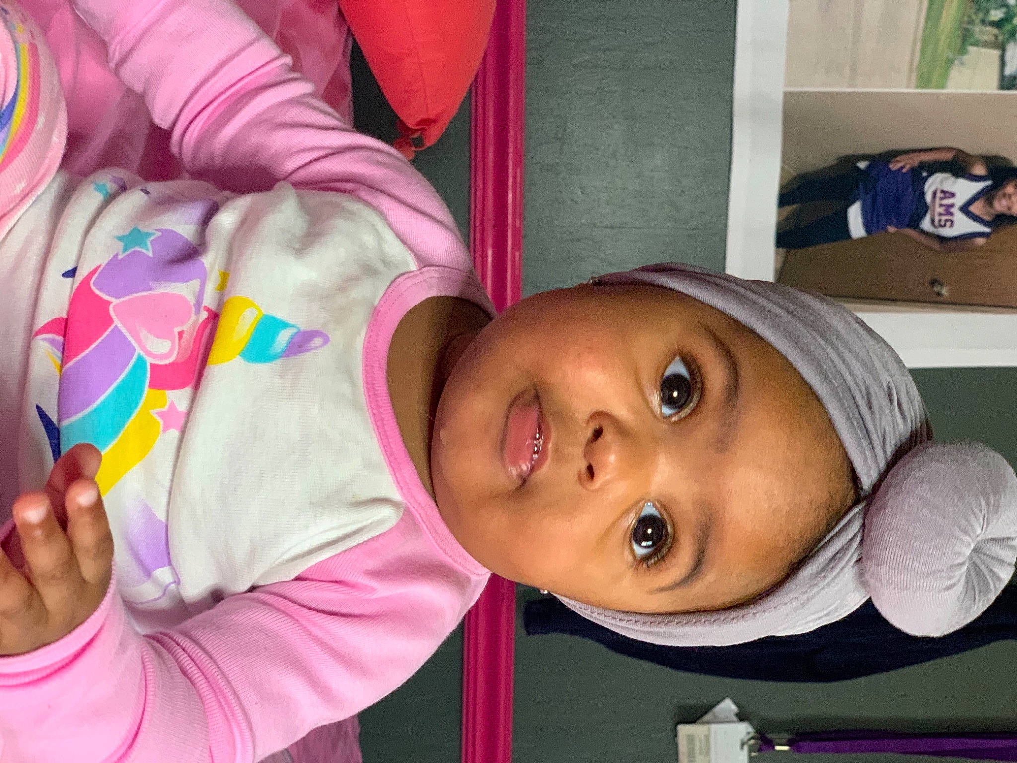 Asiah joined the competition — help win amazing prizes! baby, baby_products, baby_toddler_clothing, cheek, child, person, pink, skin, toddler